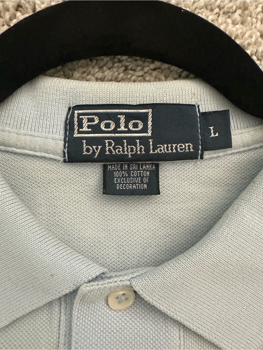 Vintage Polo by Ralph Lauren Men's Pale Blue Cotton Polo